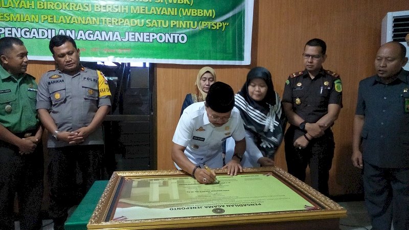 Pemkab Jeneponto Luncurkan Pencanangan Zona Integritas PTSP PA Jeneponto