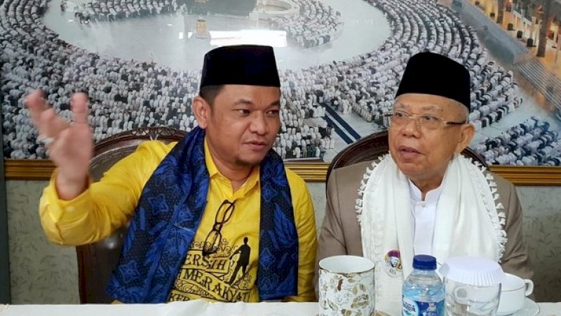 Jubir TKN, Ace Hasan (kiri), bersama cawapres 01, Ma'ruf Amin.