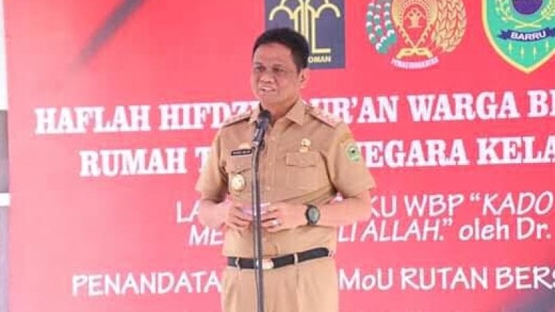 Bupati Barru, Suardi Saleh, saat menghadiri launching buku warga binaan Rutan Barru.