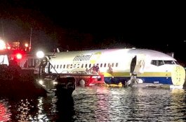 Tergelincir dari Runway, Pesawat Pengangkut 142 Tentara Masuk Sungai