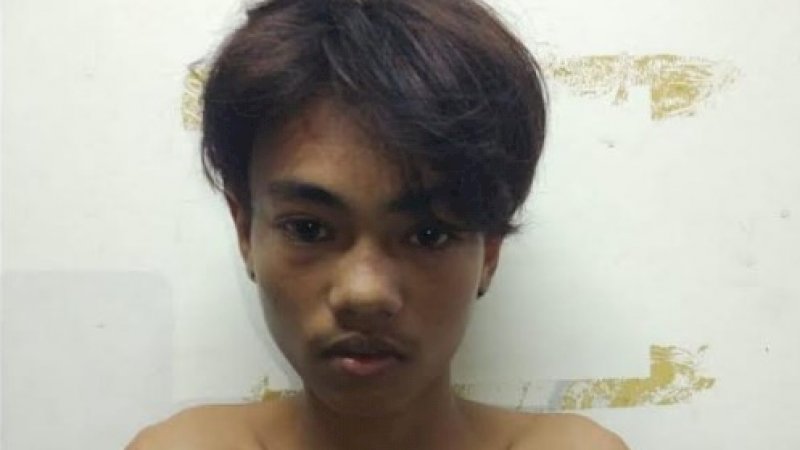 Penjambret, Munawir saat diamankan Resmob Polda Sulsel di daerah Mappaouddang, Makassar.
