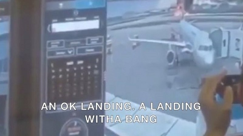 Seorang kru darat, divideokan sedang merekam kebakaran pesawat nahas Rusia yang menewaskan 41 orang.