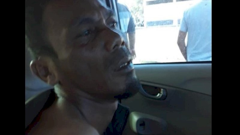 Aidil Syahputra Ginting, saat dibekuk polisi dari Polres Lhokseumawe.