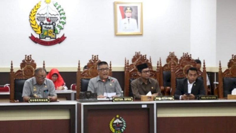 Suasana rapat paripurna DPRD Sulsel.