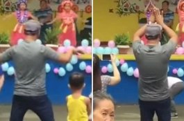 Mengharukan, Putrinya Demam Panggung, Ayah Ikut Menari