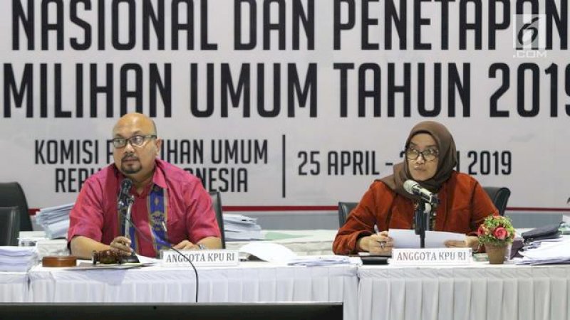 Suasana rekap suara di KPU RI