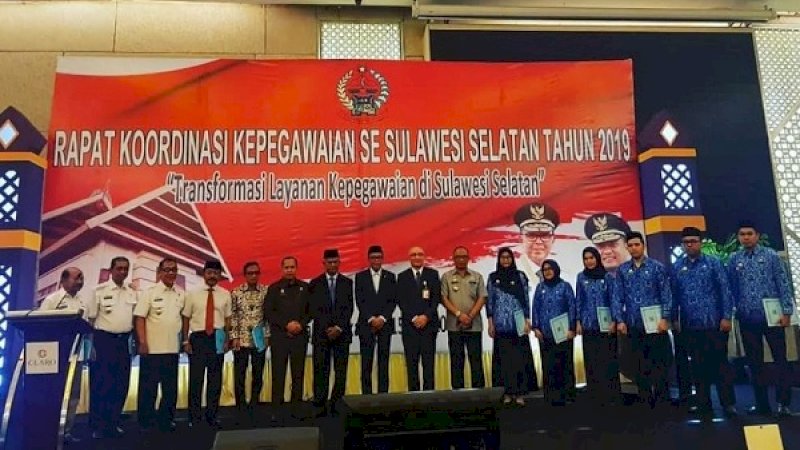 Suasana rakor kepegawaian Sulsel di Hotel Claro, Rabu (15/5/2019).