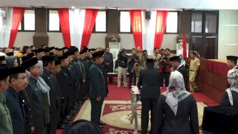 Suasana pelantikan ulang 188 pejabat oleh Wagub Sulsel, Senin, 27 Mei 2019.