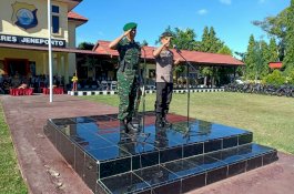 Jadi Irup Bareng Kapolres Jeneponto, Dandim Bacakan Sambutan Kapolri