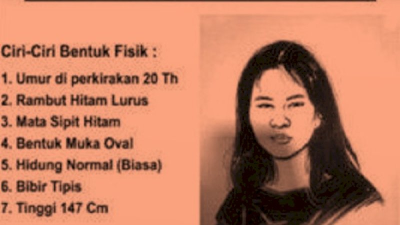 Sketsa wajah korban pembunuhan di Waduk Pluit, Jakarta