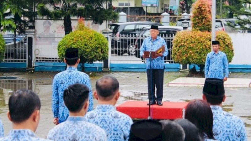 Suasana upacara Hari Lahir Pancasila, di Rantepao, Toraja Utara, Sabtu, 1 Juni 2019.
