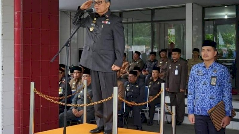 Wali Kota Parepare, HM Taufan Pawe, memimpin upacara Hari Lahir Pancasila, Sabtu, 1 Juni 2019.