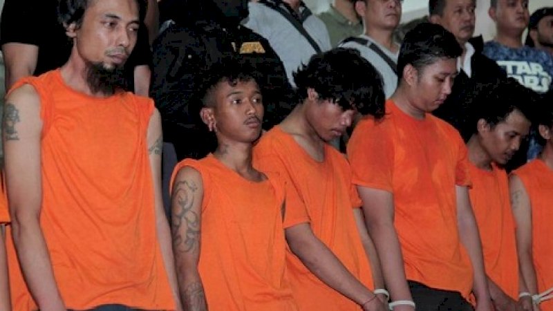 Tersangka perusuh 22 Mei yang ditangkap Polda Metro Jaya.