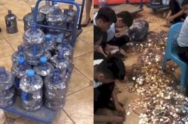 Menabung 10 Tahun, Penjual Ikan Ini Bayar DP Rumah Pakai Koin 20 Galon