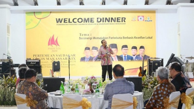 Welcome Dinner Pertemuan Saudagar Bugis Makassar (PSBM) XIX digelar di Rumah Jabatan Gubernur Sulsel, Sabtu malam (15/6/2019). 