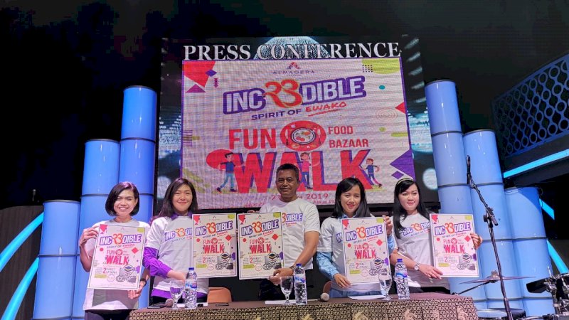 Ketua Panitia Fun Walk Almadera Hotel, Pratiwi Suaib memberikan keterangan pers terkait dengan kegiatan Fun Walk Almadera Hotel.