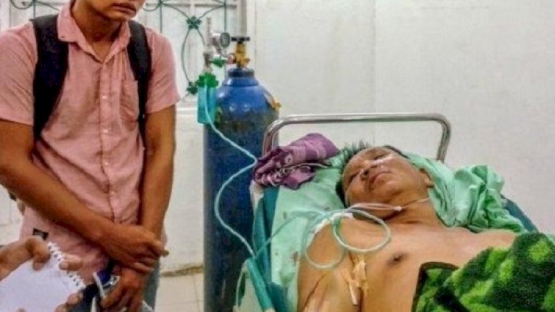 Bangkit Sembiring saat dirawat di rumah sakit. (Sumber: Tribunnews)