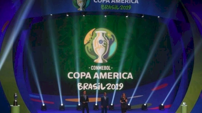 Proses drawing Copa America 2019 di Rio de Janeiro, Brasil pada 24 Januari 2019 (Mauro Pimentel/AFP)