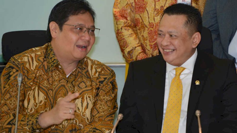 Airlangga Hartarto dan Bambang Soesatyo. ( Foto: Antara )
