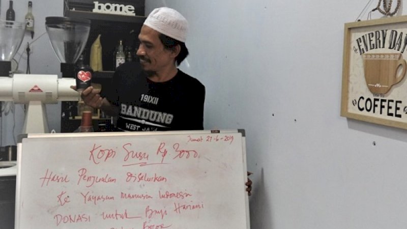 Ayo seruput kopi, sembari membantu biaya pengobatan bayi Heriani di Sweetness 261 Coffee, Soreang, Parepare.
