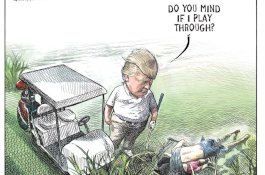 Gambar Karikatur Trump dan Migran Tenggelam, Kartunis ini Dipecat