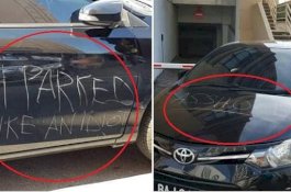 Jalanannya Diblokir, Pria Ini Tulis Pesan di Dinding Mobil, 