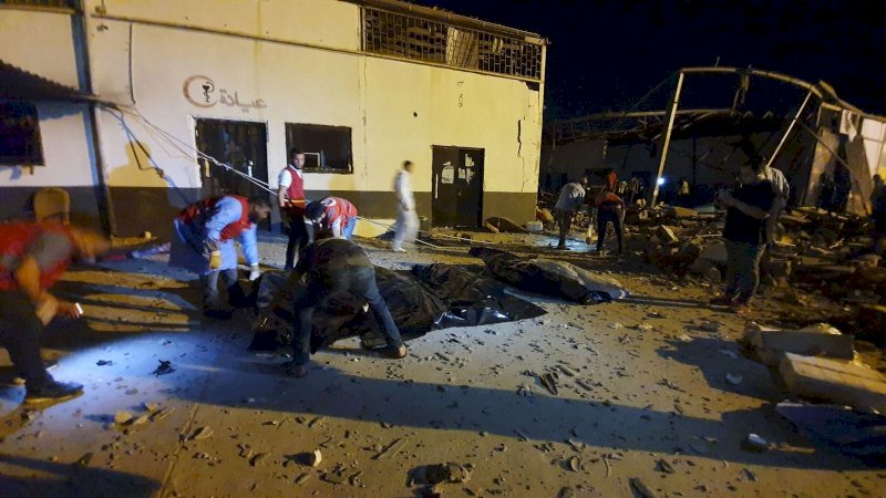 Serangan Udara Tewaskan 400 Orang di Pusat Penahanan Migran Libya