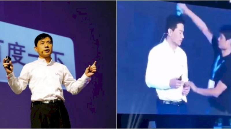 "Apa Masalahmu?" CEO Baidu Disirami Air di Tengah Presentasi