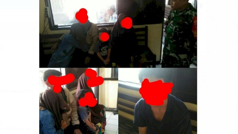 Pelaku mesum diamankan di Polsek Watang Sawitto, usai dipergoki warga berbuat mesum di toilet masjid.