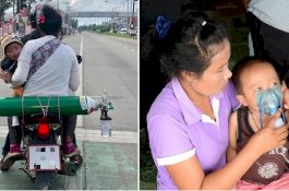 Setiap Dua Hari Orangtua Ini Bonceng Putranya untuk Dapatkan Tabung Oksigen