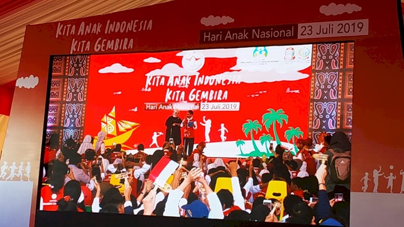 Ribuan Anak Rayakan HAN di Karebosi, Yohana: Gantikan Mama Yo Jadi Menteri