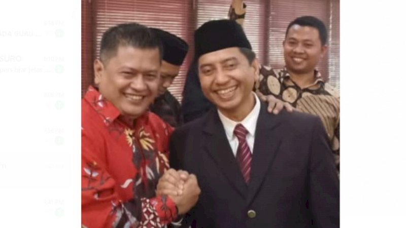 Direktur Eksekutif Jenggala Center, Syamsuddin Radjab (kiri) bersama Rektor UIN Alauddin Makassar Prof Hamdan Juhannis.