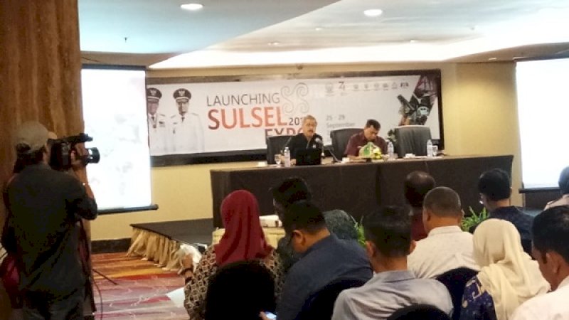 Peluncuran Sulsel Expo di Hotel Claro Makassar, Jumat (26/07/19). 