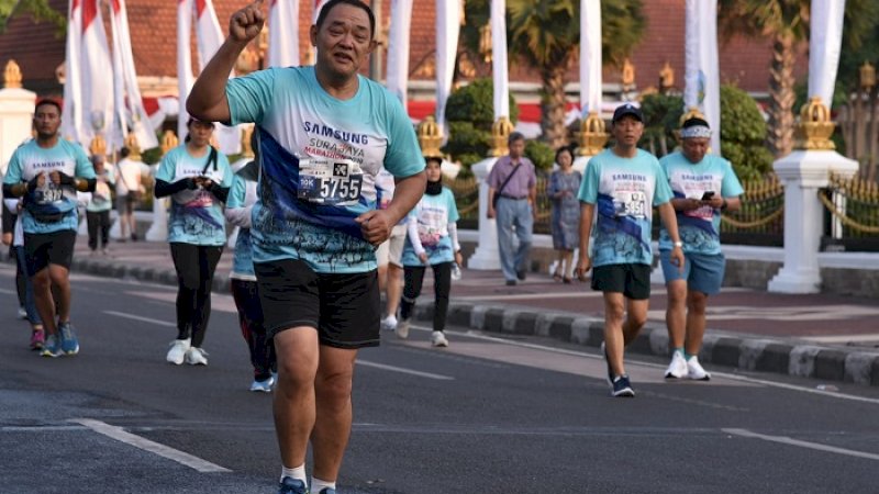 Oentong P Setiono, salah seorang peserta Surabaya Marathon 2019 sebelum meninggal. (FOTO: ANDY SURYA LAKSANA)