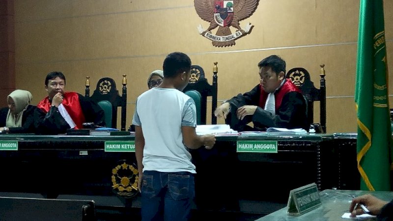 Saksi yang dihadirkan dalam sidang kasus pembunuhan di PN Sungguminasa, Gowa, Rabu (7/8/2019).