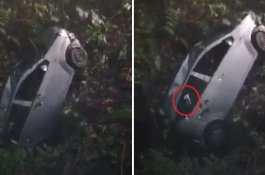 Ihhh! Tangan Hantu Muncul Saat Mobil Lakalantas Ditarik dari Jurang