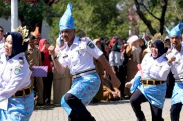 Begini Gaya Pimpinan SKPD Gowa Ikut Ramaikan Lomba Senam Pantai Losari