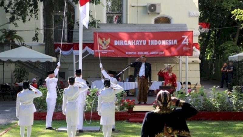Suasana peringatan HUT RI di Budapest, Hongaria.