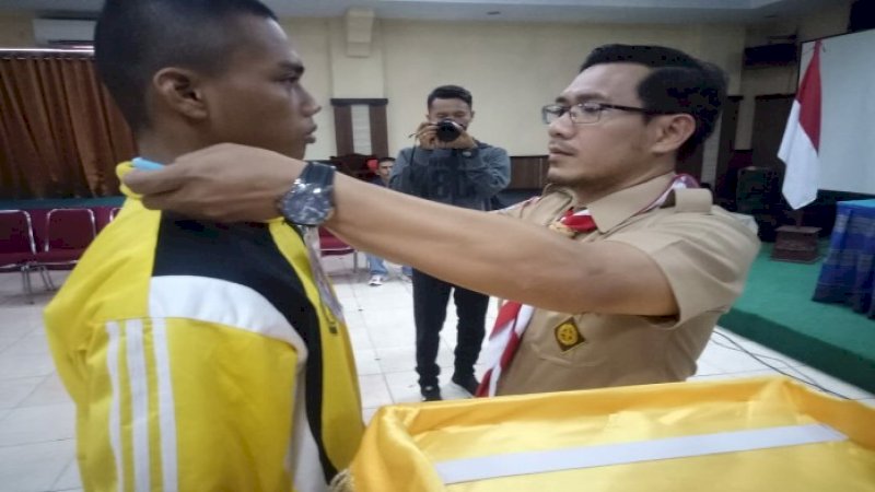 Suasana haru dan bahagia mewarnai pembubaran pasukan pengibar bendera pusaka (Paskibraka) Parepare 2019 di Hotel Bukit Kenari, Minggu (18/8/2019).
