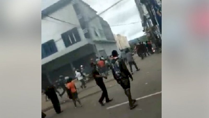 Potongan video penyerangan di Kampung Bugis, Manokwari.
