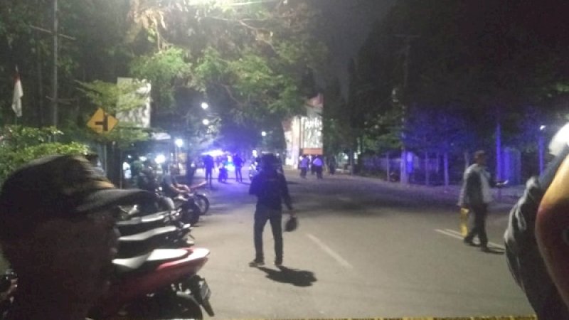 Asrama mahasiswa Papua didatangi oleh warga di Jalan Lanto Daeng Pasewang, Kota Makassar, Senin (19/8/2019).