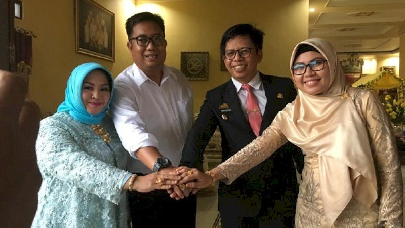 Tomy Satria saat menghadiri syukuran Andi Hamzah Pangki di Kediamannya,  Senin (19/8/2019).