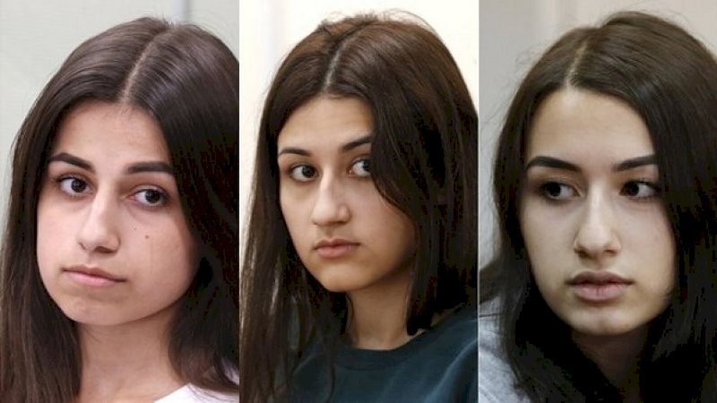 Pada saat pembunuhan terhadap ayah mereka, Angelina (kiri) berumur 18 tahun, Maria (tengah) 17 tahun, dan Krestina (kanan) berumur 19 tahun. (Foto: Getty Images)