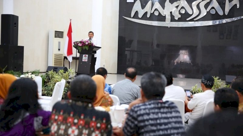 Coffee Morning Pj Wali Kota Makassar, Iqbal Suhaeb, bersama sejumlah OPD lingkup Pemkot Makassar di Baruga Anging Mammiri, Jumat (23/8/2019).