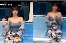 Bergaya Sensual, Gadis Ini Nekat Mau Buka Baju di Kereta
