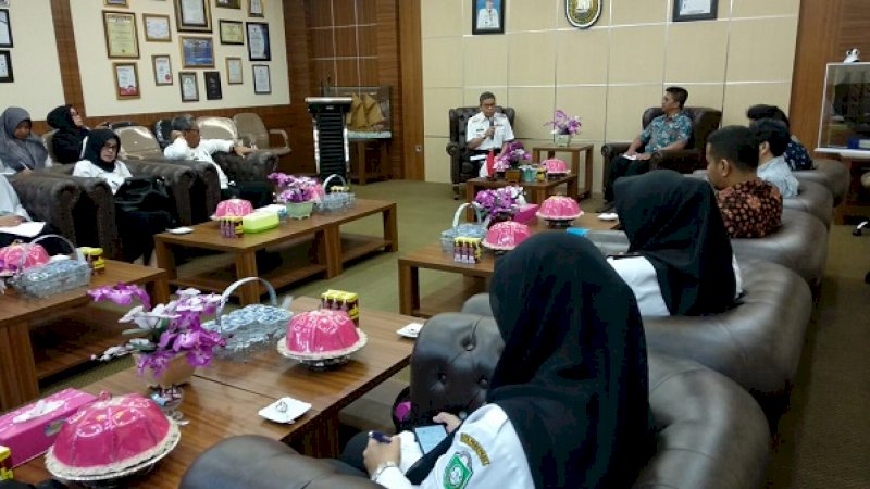 Pertemuan antara Wali Kota Parepare, HM Taufan Pawe dengan Ketua Tim Kementerian Perdagangan Republik Indonesia, Wildan Fikri bersama rombongan, Kamis(29/8/2019).