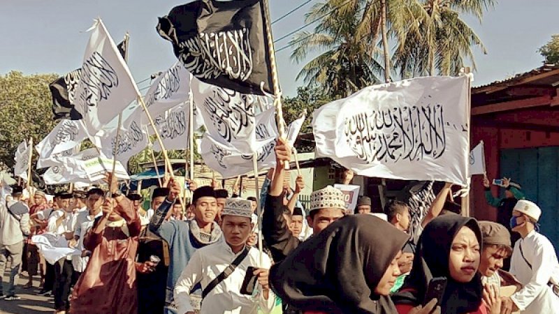 Pawai akbar yang diselenggarakan oleh Dewan Pimpinan Kecamatan (DPK) BKPRMI Tamalatea, di Kabupaten Jeneponto, Minggu (1/9/2019).