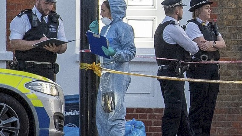 Polisi dan ahli forensik membahas insiden yang terjadi di Sydenham