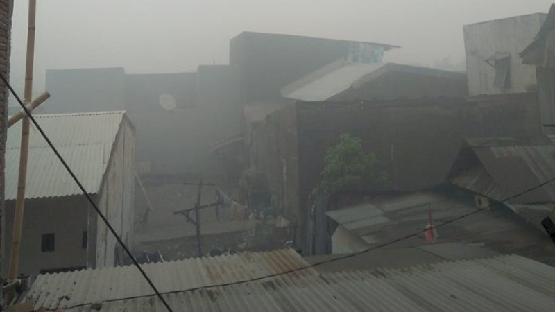 Kabut asap di Antang dan sekitarnya.