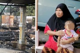 Api Membesar, Nenek Rohani Beringsut Menggendong Cucu Balitanya Keluar Rumah